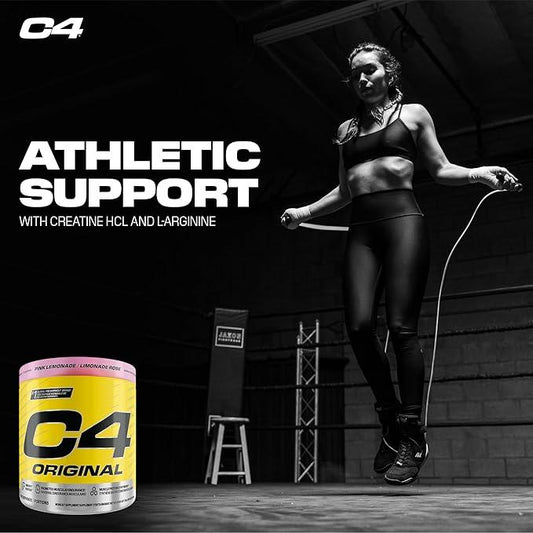 Cellucor C4 Original Pre Workout Powder - Sugar Free Preworkout Energy for Men & Women - 150mg Caffeine, Beta Alanine, Creatine - Pink Lemonade, 60 Servings - Which Mark