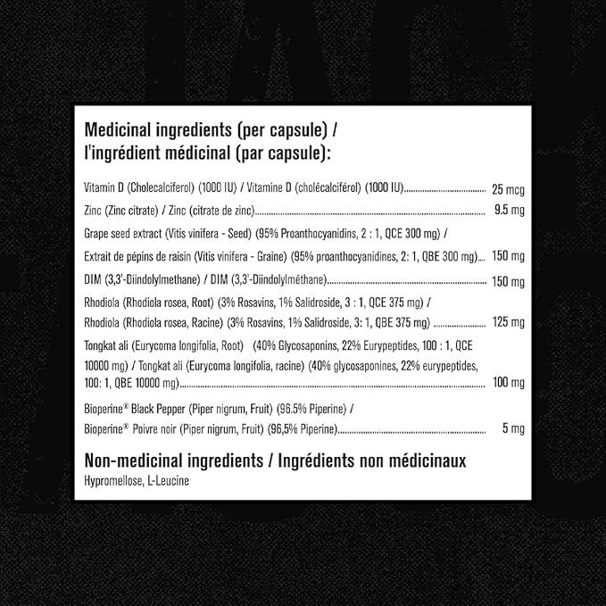 Androsurge Estrogen Blocker & Testosterone Booster for Men - Muscle Builder & Aromatase Inhibitor Supplement - w/Tongkat Ali, Rhodiola, DIM, Vitamin D, & Zinc - 60 Natural Capsules - Which Mark