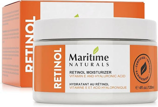 Maritime Naturals Retinol Moisturizer, Professional Grade Face Moisturizer with Hyaluronic Acid & Vitamin E, Face Cream for Women and Men, Organic Ingredients (120ml) Born in Nova Scotia, Canada - Which Mark