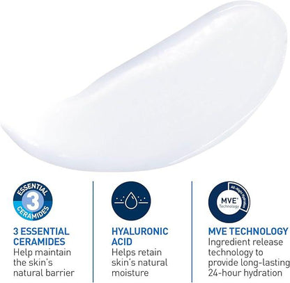CeraVe Moisturizing Lotion, Daily Lightweight Lotion with Hyaluronic Acid & Ceramides for Women and Men. Suitable for Dry & Sensitive Skin, Fragrance-Free, Non-Comedogenic & Allergy Tested, 473 mL - Which Mark