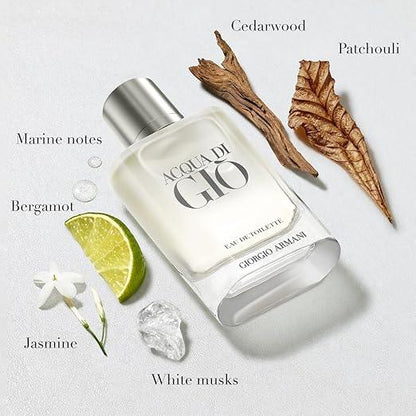 Armani Beauty - Acqua di Gio - Eau de Toilette - Cologne for Men - Long Lasting Fragrance with Bergamot notes, Jasmine, White Musks, Patchouli & Cedarwood - Which Mark