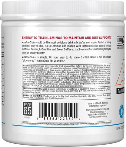 ALLMAX Nutrition ACUTS - Amino Acid Powder Supplement with Taurine, L-Carnitine, Green Coffee Bean Extract - Blue Raspberry - 252 g - Which Mark