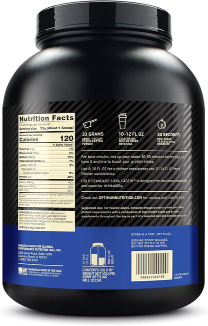 OPTIMUM NUTRITION GOLD STANDARD 100% Micellar Casein Protein Powder, Slow Digesting, Helps Keep You Full, Overnight Muscle Recovery, Creamy Vanilla, 1.81 kg, 4lb - Which Mark