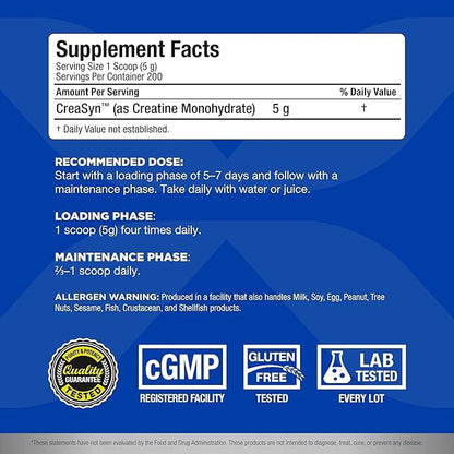 Allmax Creatine Monohydrate - Aid Muscle Growth & Strength Gains, No Artificial Ingredients - 1000g - 5g per Serving - 200 Servings - Which Mark