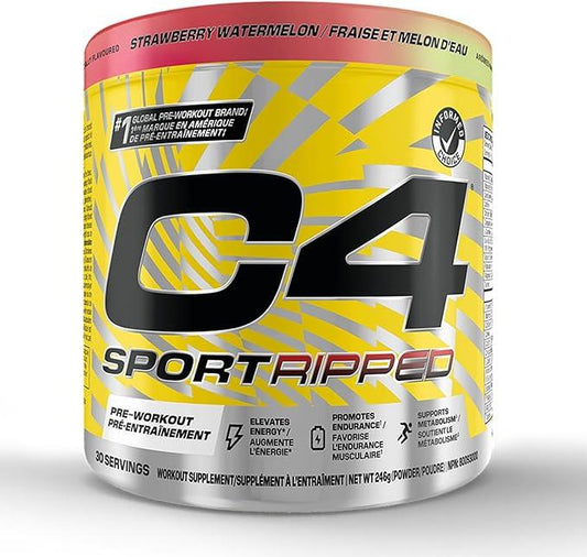 C4 Ripped Sport Pre Workout Powder Strawberry Watermelon, Informed-Choice Certified, Preworkout Energy Supplement for Men & Women, 225 g (Pack of 1) - Which Mark
