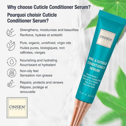 Onsen Cuticle Cream, Cuticle Oil in Deep Action - Japanese Natural Minerals Nail Care Serum and Butter, Soothe, and Strengthen Cuticles and Nails, Visible Results, Non-Greasy - 15ml - Which Mark