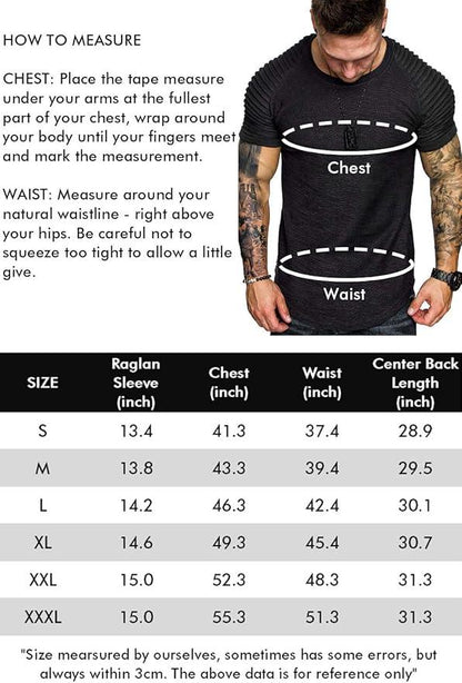 COOFANDY Men's Muscle T-Shirt Pleated Raglan Sleeve Bodybuilding Gym Tee Short Sleeve Fashion Workout Shirts Hipster Shirt - Which Mark