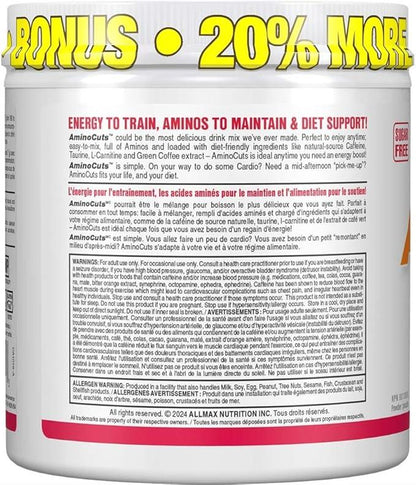 ALLMAX Nutrition - AMINOCUTS (A:CUTS) - Weight-Management BCAA (L-Carnitine + Taurine + Green Coffee) - Watermelon - 252 Gram - 36 Servings - Which Mark