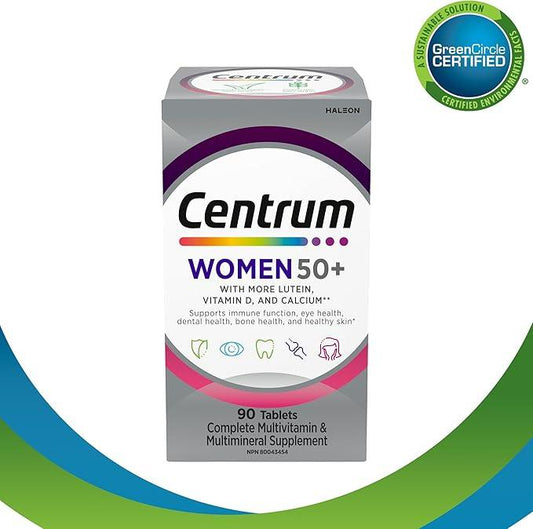 Centrum Women 50 Plus Multivitamins/Minerals Supplement for Women 50+, 90 Tablets (Packaging May Vary) - Which Mark