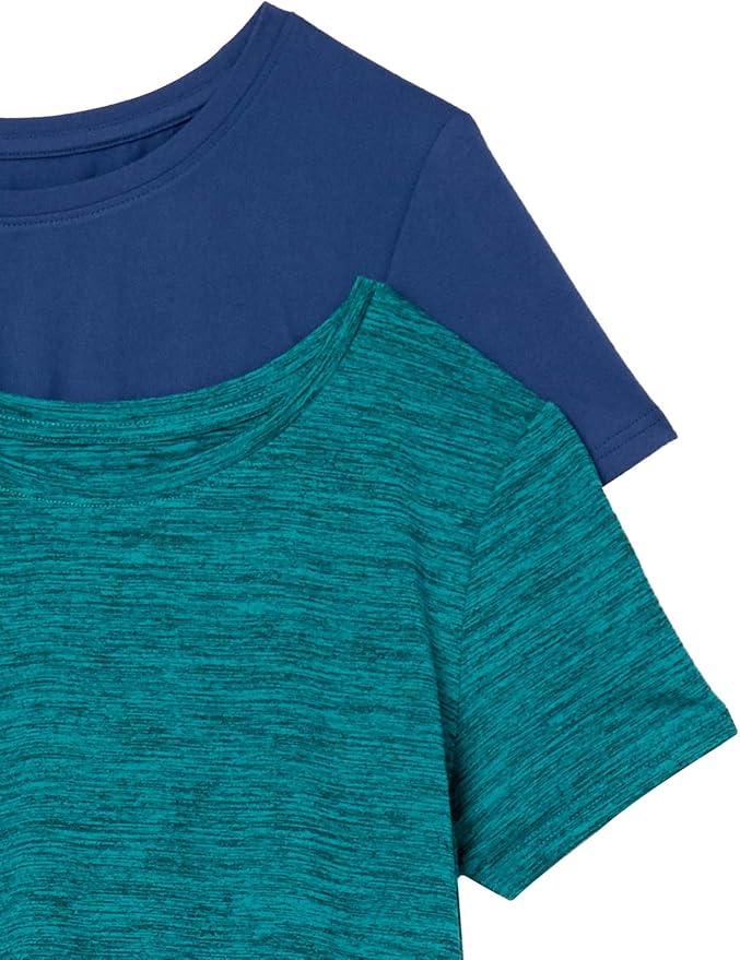 Amazon Essentials Women's 2-Pack Classic-Fit Short-Sleeve Crewneck T-Shirt, Navy - Which Mark