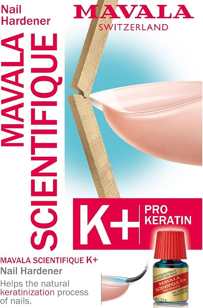 MAVALA Scientifique K+ | Nail Hardener & Strengthener | Pro Kertain | All natural ingredients penetrating nail hardener | Cruelty Free & Vegan | Quick Results| 5 mL | Easy Application | Premium Swiss Nail Care | 100% Made in Geneva, Switzerland | - Which Mark