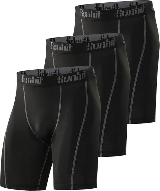 Runhit Compression Shorts Men Underwear Spandex Running Shorts Workout Athletic - Which Mark