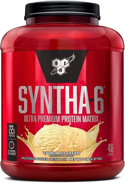 BSN SYNTHA-6 Premium Protein Powder Matrix: Whey Protein + Micellar Casein + Milk Protein Isolate, 2.270g - Vanilla Ice Cream, 48 servings (packaging may vary) - Which Mark