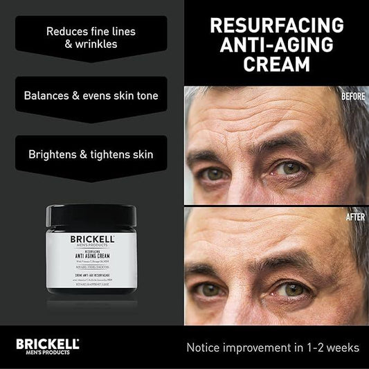 Brickell Men's Products Resurfacing Anti-Aging Cream For Men, Natural and Organic Vitamin C Cream, 2 Ounce, Unscented - Which Mark
