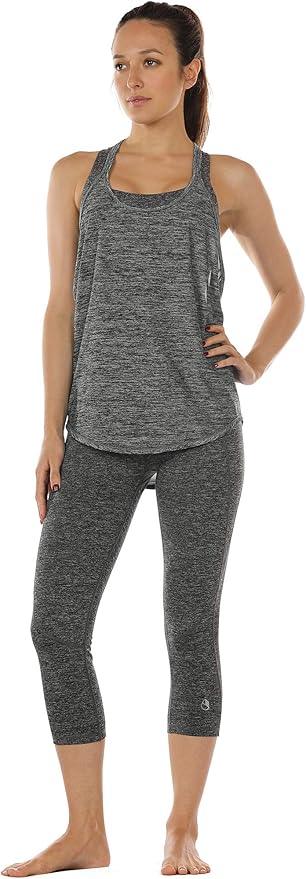 icyzone Workout Tank Tops for Women - Athletic Yoga Tops, T-Back Running Tank Top - Which Mark