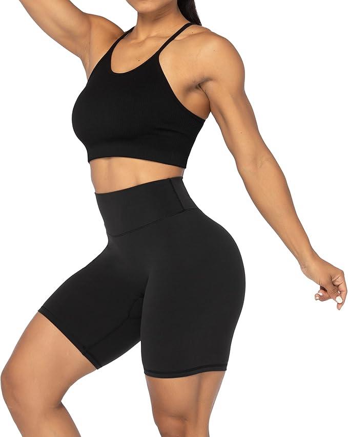 Sunzel High Waist Biker Shorts for Women No Front Seam Soft Yoga Workout Gym Bike Shorts Tummy Control Squat Proof - Which Mark