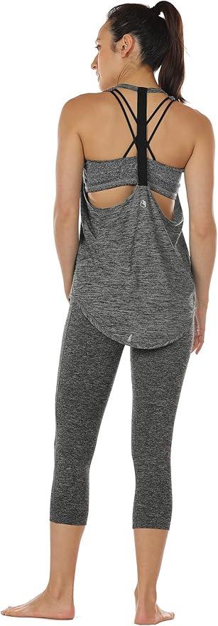 icyzone Workout Tank Tops for Women - Athletic Yoga Tops, T-Back Running Tank Top - Which Mark