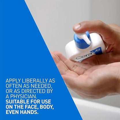 CeraVe Moisturizing Lotion, Daily Lightweight Lotion with Hyaluronic Acid & Ceramides for Women and Men. Suitable for Dry & Sensitive Skin, Fragrance-Free, Non-Comedogenic & Allergy Tested, 473 mL - Which Mark