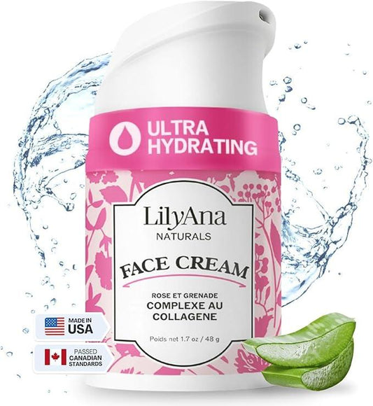 Face Cream Moisturizer for Women - Anti-Aging Wrinkle Cream for Face, Face Moisturizer For Dry Skin, Dark Spot Brightening, Rose and Pomegranate Extracts - Crème Hydratante Visage - 1.7oz - Which Mark