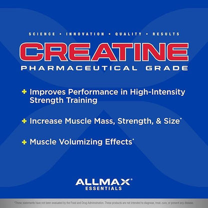 Allmax Creatine Monohydrate - Aid Muscle Growth & Strength Gains, No Artificial Ingredients - 1000g - 5g per Serving - 200 Servings - Which Mark