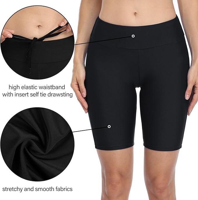 Firpearl Women's Swim Shorts UPF50+ Sport Board Shorts Plus Size Tankini Swimsuit Bottom - Which Mark