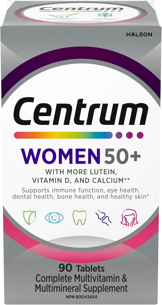 Centrum Women 50 Plus Multivitamins/Minerals Supplement for Women 50+, 90 Tablets (Packaging May Vary) - Which Mark