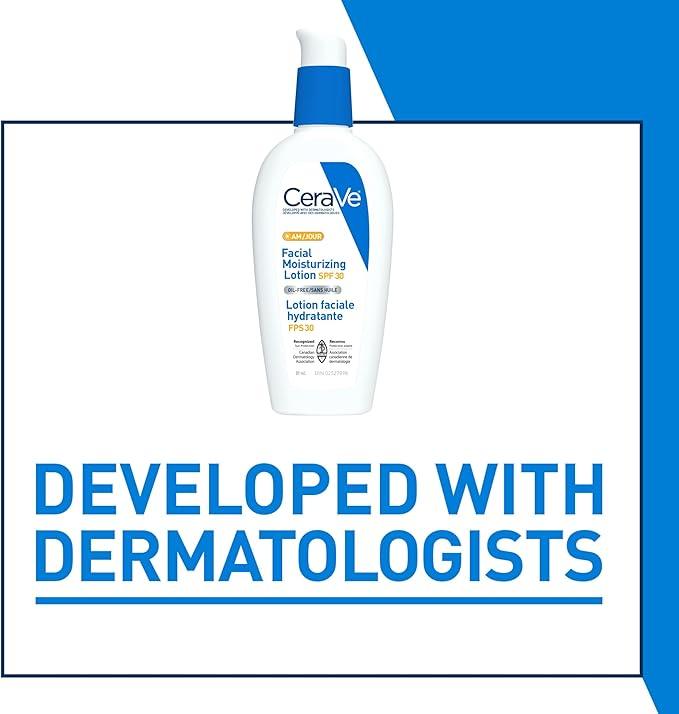 CeraVe Facial Moisturizer with SPF 30. Face Sunscreen Lotion with Hyaluronic Acid, Niacinamide & Ceramides for Women & Men. Oil-free, normal to dry skin. Verified Extended Use Date, Travel Size 89ML - Which Mark