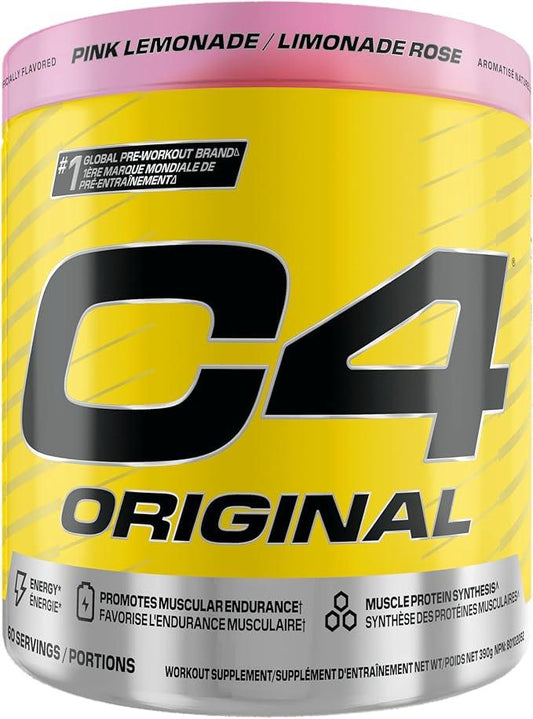 Cellucor C4 Original Pre Workout Powder - Sugar Free Preworkout Energy for Men & Women - 150mg Caffeine, Beta Alanine, Creatine - Pink Lemonade, 60 Servings - Which Mark