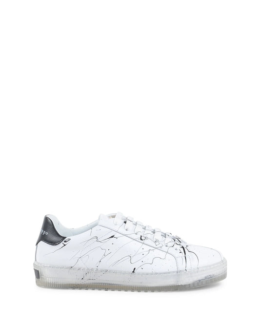 Splatter Sneaker - White Black - Which Mark