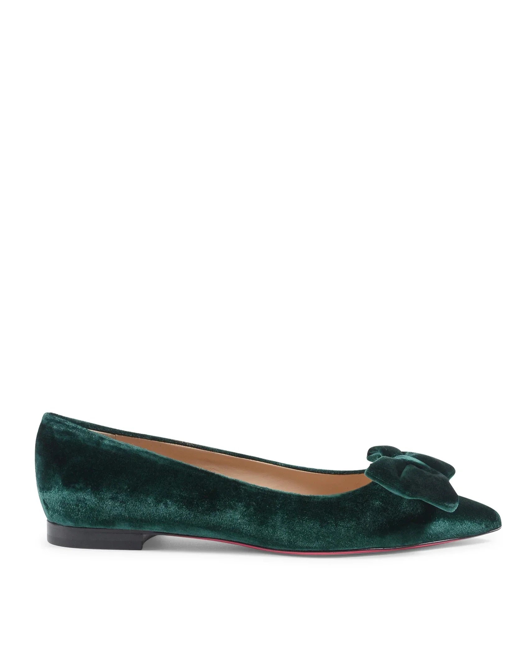 Baby Bow Velvet Ballerina - Green - Which Mark