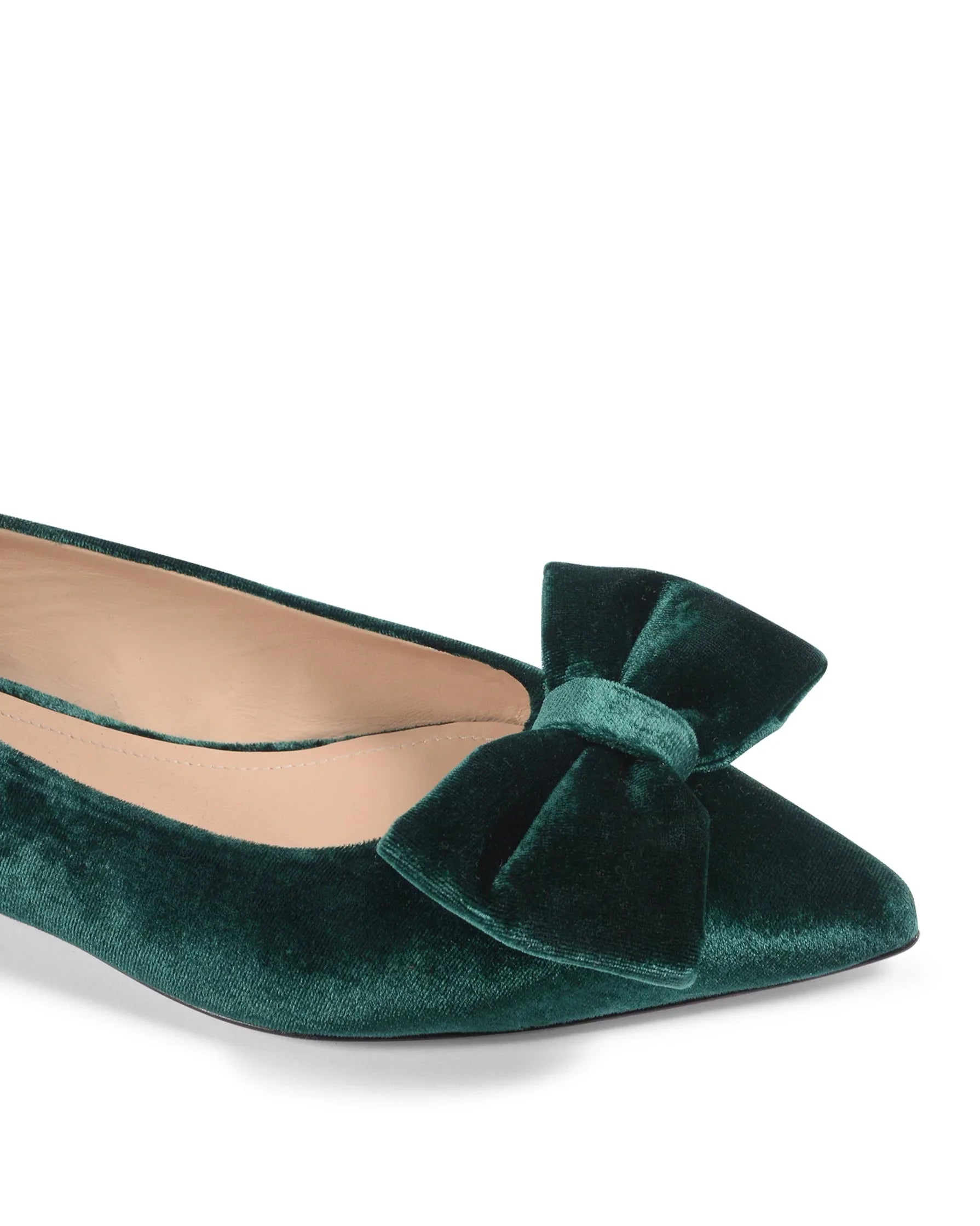 Baby Bow Velvet Ballerina - Green - Which Mark