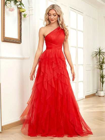 Sloping Shoulder Dress Slim Elastic Fishtail - Which Mark