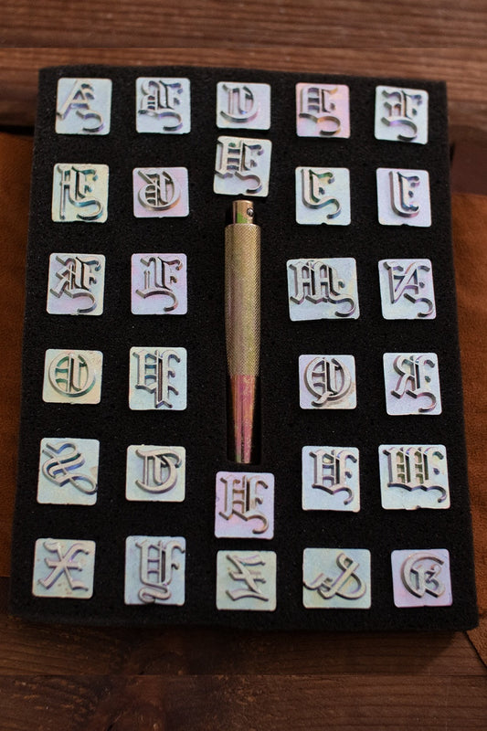 Embossing Tool Set Alphabet OLD ENGLISH - Which Mark