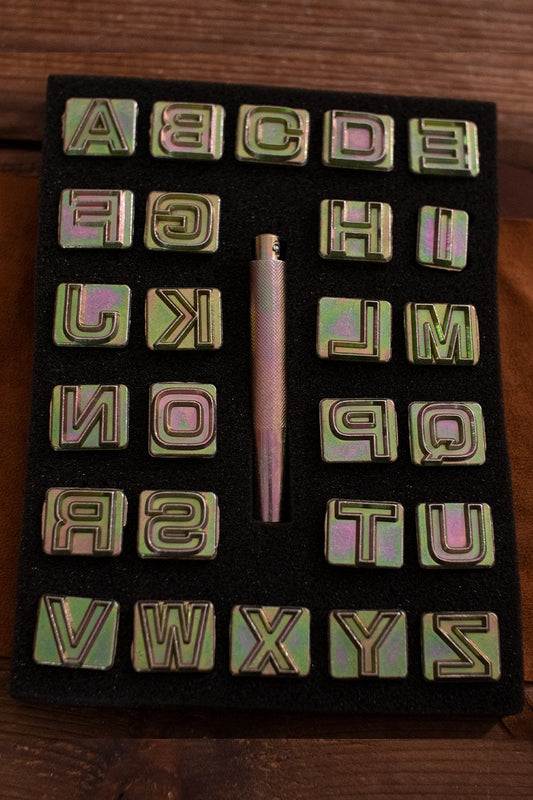 Embossing Tool Set Alphabet BLOCK (19.05 mm) - Which Mark
