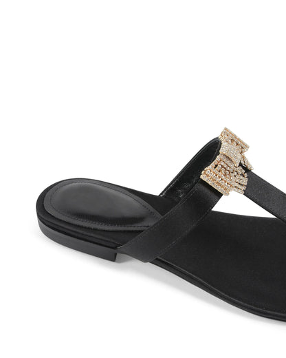 Nina Satin Sandal - Black - Which Mark