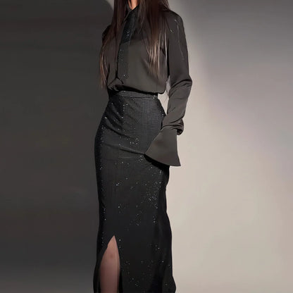 Heavy Industry Hot Diamond Split Wrap Hip Skirt Set - Which Mark