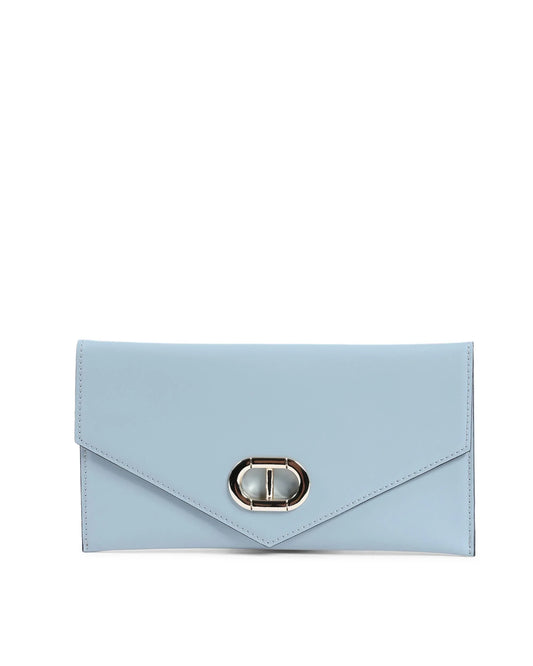 Leather Envelope Clutch - Light Blue - Which Mark