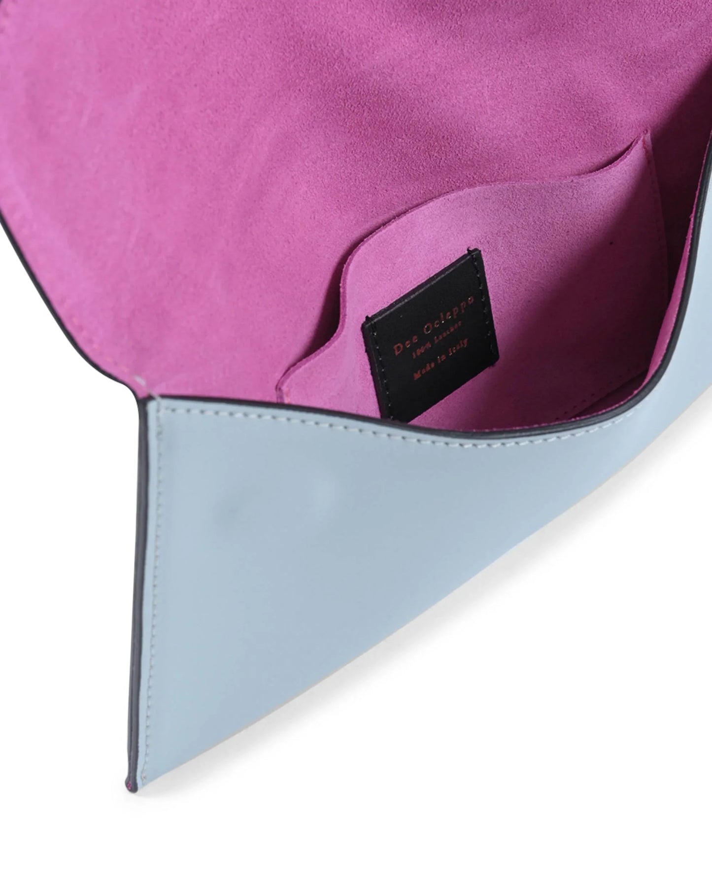 Leather Envelope Clutch - Light Blue - Which Mark