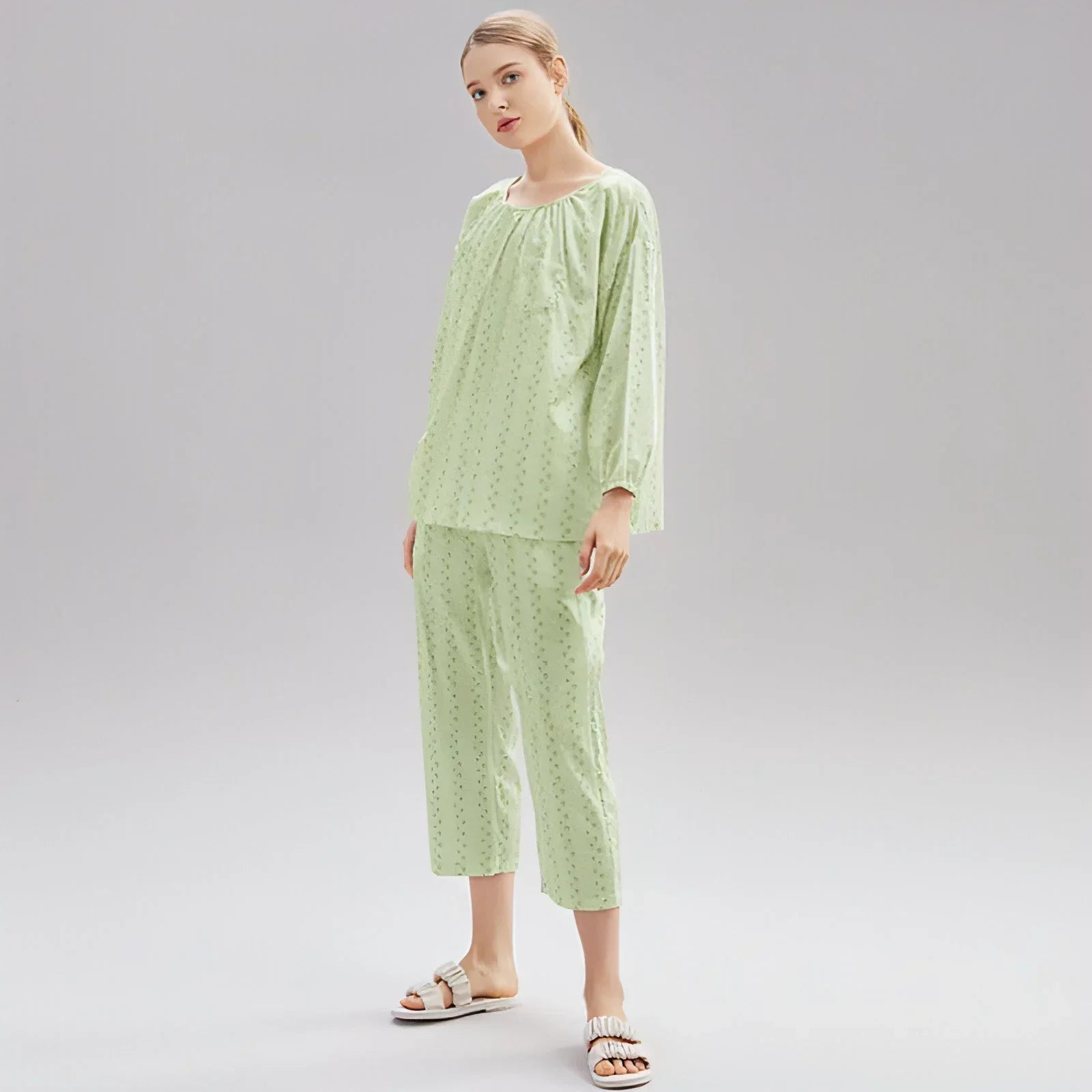 Women's Cotton Pajamas Spring Long-sleeved Homewear Thin New - Which Mark
