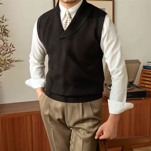 Casual Retro Warm Sweater Vest - Which Mark