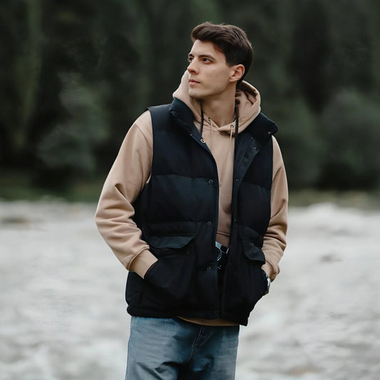 White Duck Down Three-proof Vest Down Jacket Coat For Men - Which Mark