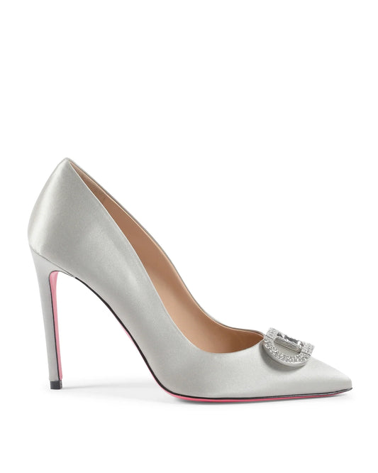 Cindarella Satin Pump - Grey - Which Mark