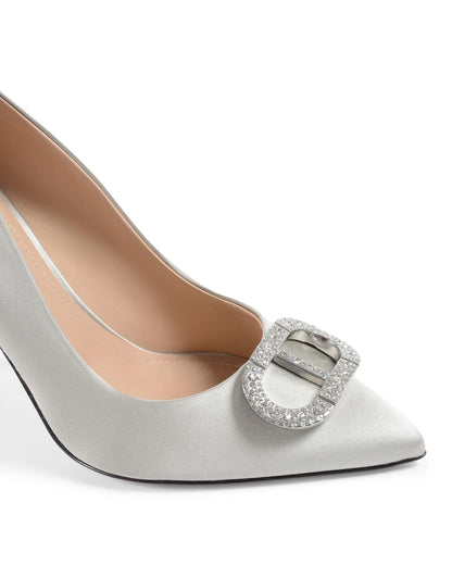 Cindarella Satin Pump - Grey - Which Mark