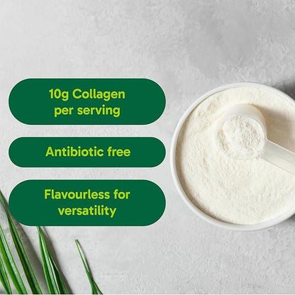 Organika Canadian-Made Enhanced Collagen Powder - for Healthy Hair, Skin, Nails, and Joints. Hydrolyzed Protein Peptides for Better Absorption- Grass-Fed, Non-GMO- Unflavoured- 250g - Which Mark