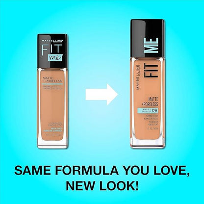 Maybelline New York Fit Me Matte + Poreless Foundation Makeup, Ultra-Lightweight Formula Controls Shine, for Normal to Oily Skin, Natural Ivory, 112, 30 ml - Which Mark