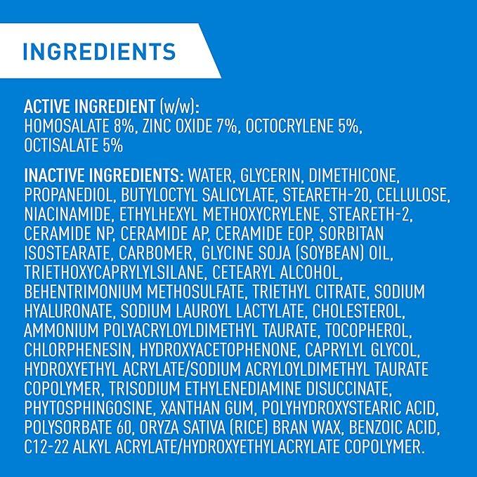 CeraVe Facial Moisturizer with SPF 30. Face Sunscreen Lotion with Hyaluronic Acid, Niacinamide & Ceramides for Women & Men. Oil-free, normal to dry skin. Verified Extended Use Date, Travel Size 89ML - Which Mark