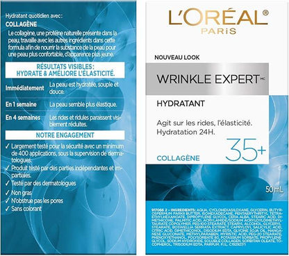 L’Oréal Paris Wrinkle Expert 35+ Anti Aging Day & Night Moisturizing Cream, With Collagen to Reduce the Look of Wrinkles, Provides 24HR Hydration, 50mL - Which Mark