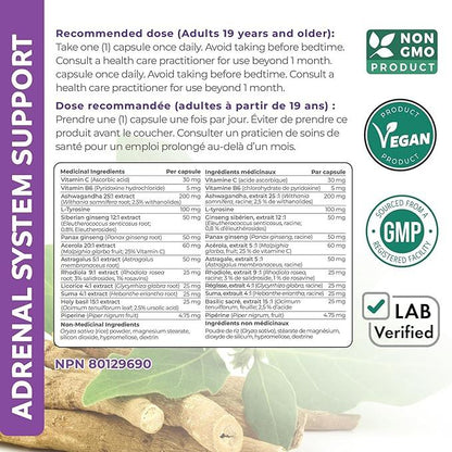 Adrenal System Support & Cortisol Manager (2 Month Supply) - Ashwagandha, Tyrosine & Ginseng for Cortisol Balance, Stress Resistance & Increased Energy Support - Adrenal Support Supplements - 60 Ct - Which Mark