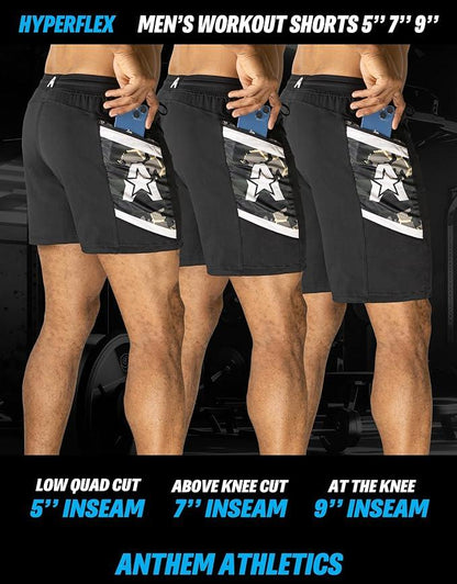 Anthem Athletics Hyperflex 7 Inch Men's Workout Shorts - Zipper Pocket Short for Running, Athletic & Gym Training - Which Mark
