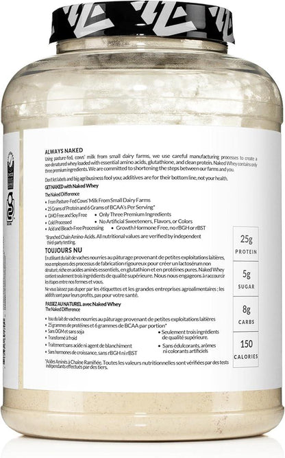 Naked Whey Vanilla Protein – All Natural Grass Fed Whey Protein Powder + Vanilla + Coconut Sugar- 5lb Bulk, GMO-Free, Soy Free, Gluten Free. Aid Muscle Recovery - 61 Servings - Which Mark